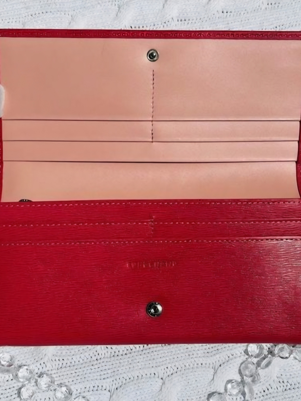 Longchamp. Dark Pink Roseau Wallet. - Picture 5 of 5
